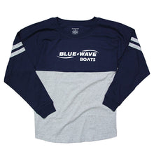 Load image into Gallery viewer, Women&#39;s LS Jersey Tee - Navy | Grey - CLEARANCE
