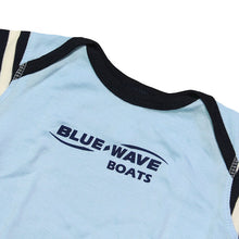 Load image into Gallery viewer, Blue Wave Infant Onesie - Light Blue | Navy Stripe - CLEARANCE
