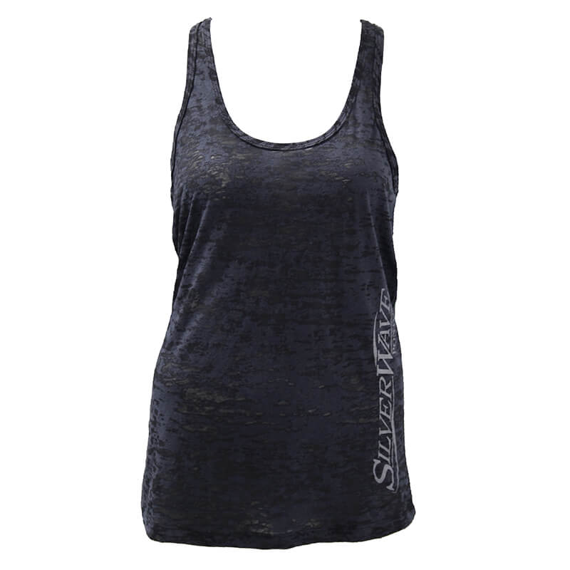 Camiseta sin mangas para mujer Silver Wave Burnout - Negro 