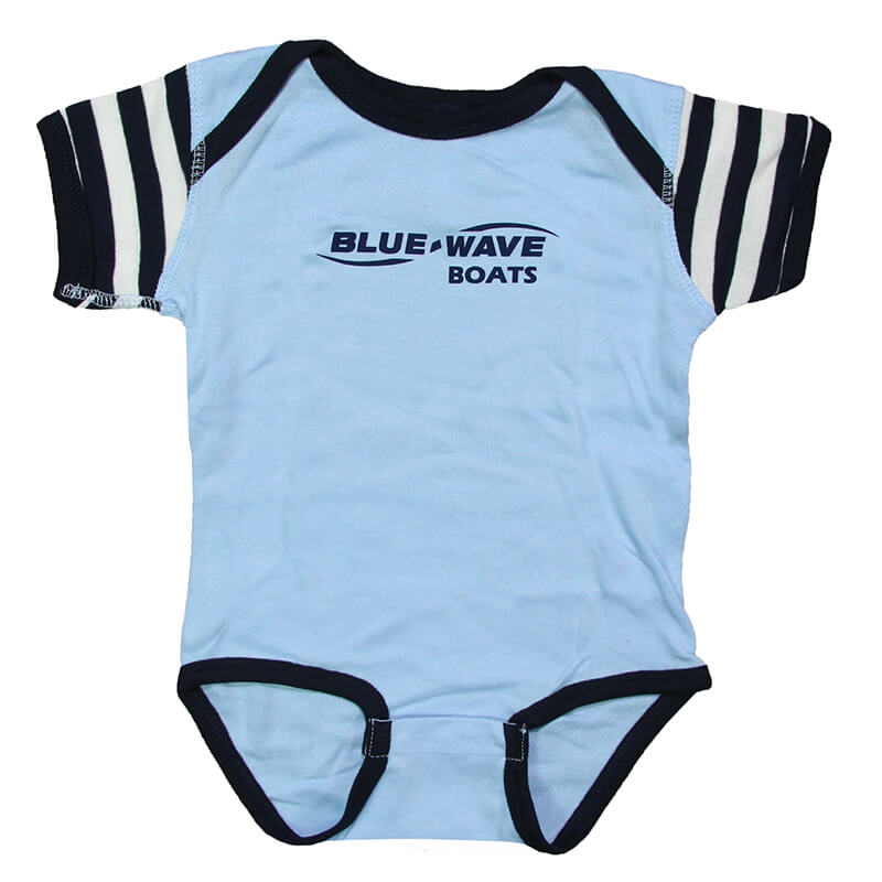 Blue Wave Infant Onesie - Light Blue | Navy Stripe